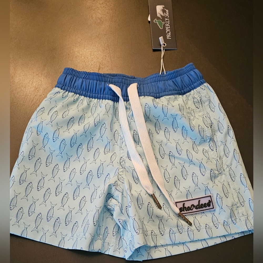 New properly tied swim trunks shordees sizes